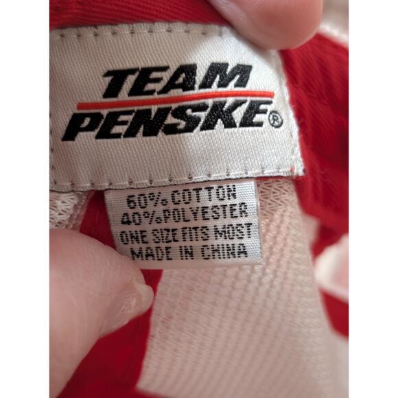 Montoya #2 Adjustable Strap Back Hat Cap Team Penske Racing Red White Bling - Picture 7 of 7